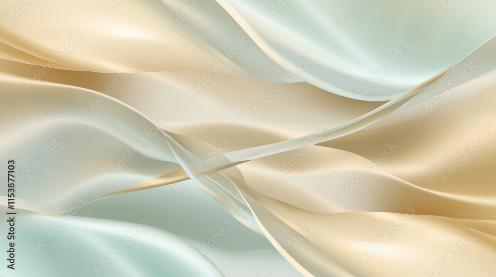 Obraz premium A pastel gradient banner with soft ombre transitions, shimmering metallic textures, abstract lines, and a mix of tranquil colors like lavender, turquoise, aqua, teal, yellow, and beige