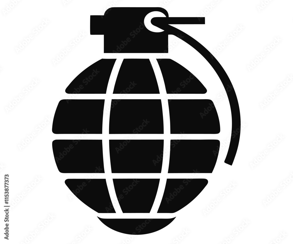 Black Silhouette Grenade Weapon Icon Vector Black Silhouette Grenade Weapon Icon Vector