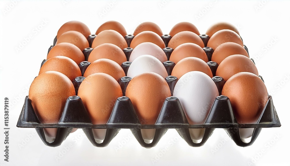 Stand Out From the Crowd: A carton of brown eggs with two white eggs nestled amongst them, symbolizing individuality, uniqueness, and standing out from the crowd. Stand Out From the Crowd: A carton of brown eggs with two white eggs nestled amongst them, symbolizing individuality, uniqueness, and standing out from the crowd.