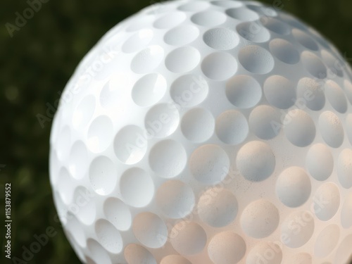 Close-up of dimpled golf ball surface texture, pattern, golf photo