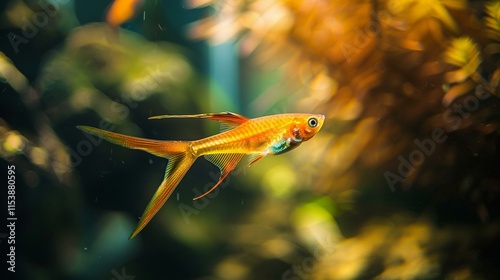 Swordtail Fish with Long Flowing Tail photo