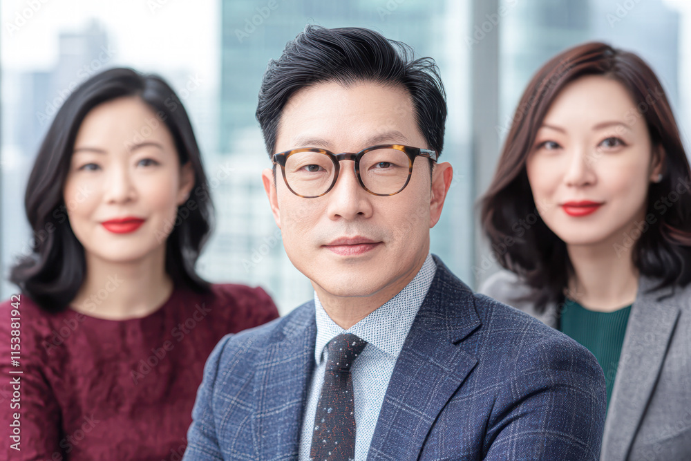 Professional business portraits of asian executives in modern office environment Professional business portraits of asian executives in modern office environment