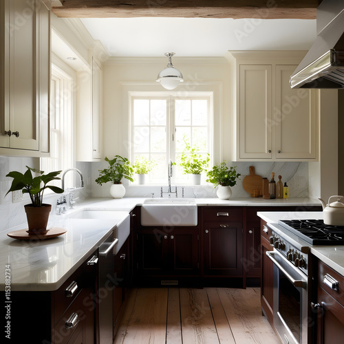 modern kitchen interior with kitchen