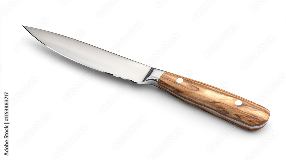 High-quality kitchen knife with a wooden handle designed for precision cutting and slicing tasks in culinary applications High-quality kitchen knife with a wooden handle designed for precision cutting and slicing tasks in culinary applications
