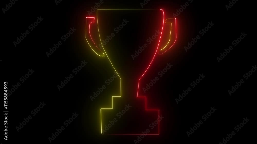 Futuristic Glowing Neon Trophy Icon Animation for Victory and Awards Futuristic Glowing Neon Trophy Icon Animation for Victory and Awards