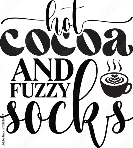 hot cocoa and fuzzy socks SVG