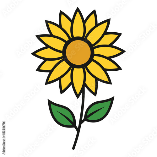 vector illustration of the sunflower trademark along with icon.