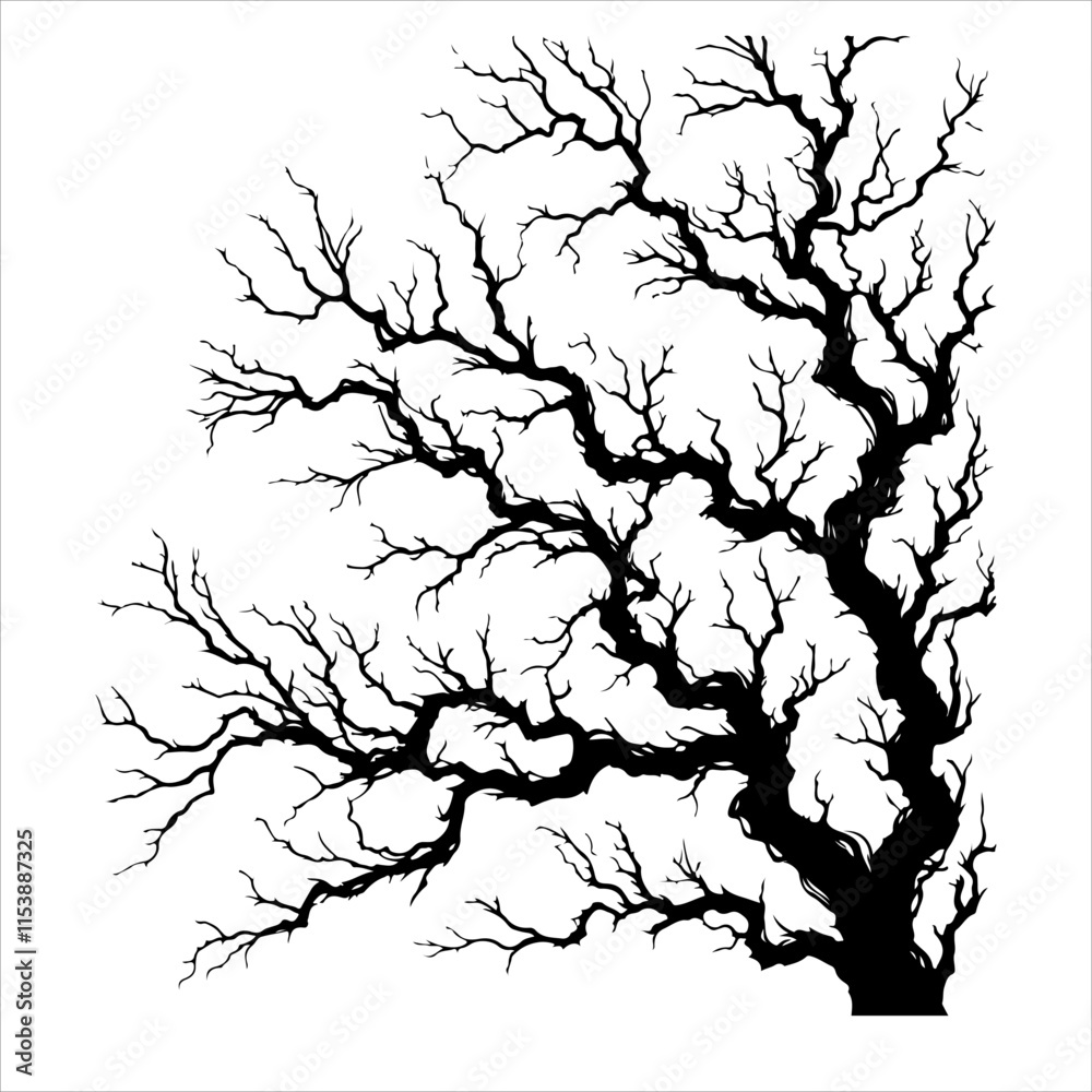 Branches silhouette dead tree silhouette vector. Scary dead tree silhouette illustration Branches silhouette dead tree silhouette vector. Scary dead tree silhouette illustration