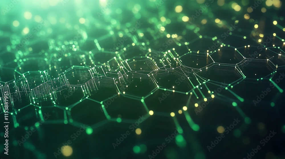 Abstract digital representation of interconnected hexagonal structures. Abstract digital representation of interconnected hexagonal structures.