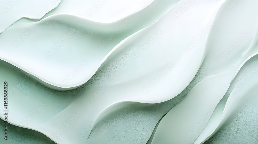Obraz premium Abstract Green White Wave Forms Design