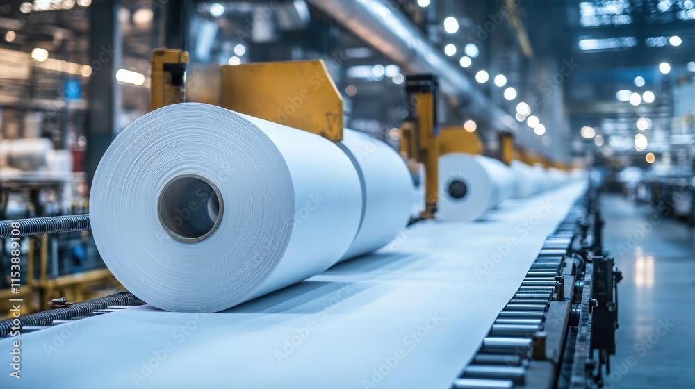 Paper Production Line in a Modern Factory Paper Production Line in a Modern Factory