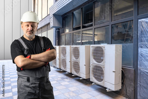 Man air conditioners repair...