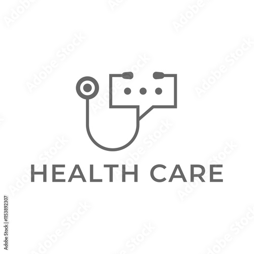 Logo for health care stethoscope. Medical health care logo design.