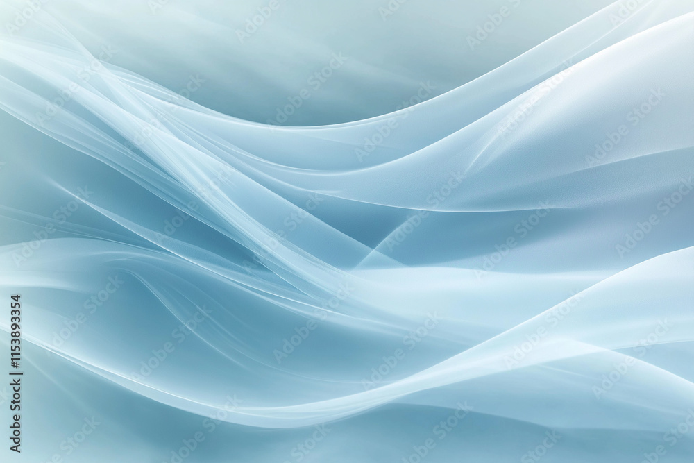Fototapeta premium Soft blue and white waves creating an abstract background, Soft gradients of baby blue evoking a sense of peace