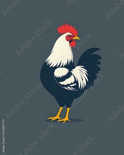 illustration vectorielle d'un coq de basse cours