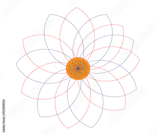 Abstract seamless Geometric flower art 
