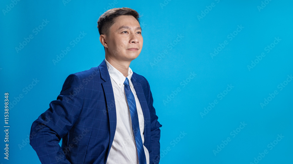 Confident young businessman in a suit raises his hands in a variety of emotions. Confident young businessman in a suit raises his hands in a variety of emotions.