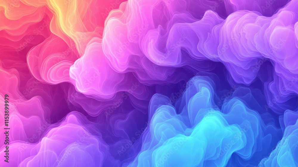 Colorful abstract smoke Energetic swirls of vibrant mist Colorful abstract smoke Energetic swirls of vibrant mist