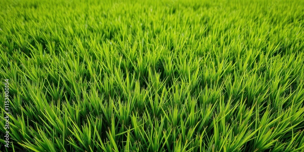 Obraz premium Lush green grass texture, vibrant emerald hue, sunlit meadow, tranquility, flora, chlorophyll