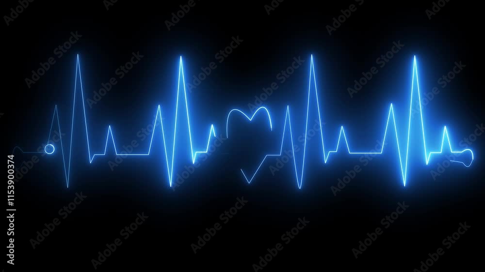 Abstract neon heartbeat signal icon animation, heartbeat animation isolated Glowing neon blue color heartbeat rate and pulse on black background screen, seamless and loop animtion . Abstract neon heartbeat signal icon animation, heartbeat animation isolated Glowing neon blue color heartbeat rate and pulse on black background screen, seamless and loop animtion .