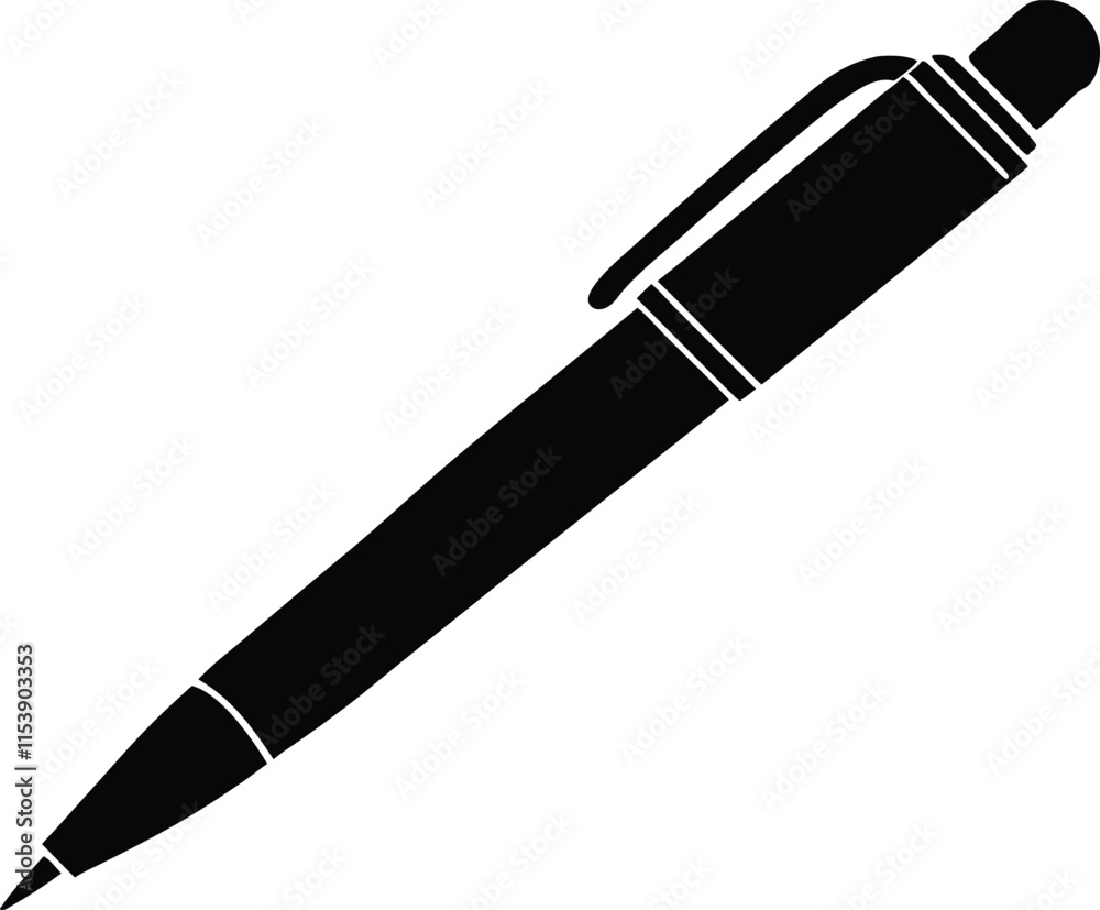 Pen Vector Icon Silhouette Simple and Minimalist Illustration Design Pen Vector Icon Silhouette Simple and Minimalist Illustration Design