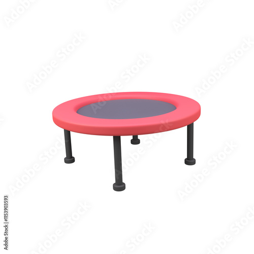Exercise jumping trampoline isolated 3d render icon illustration