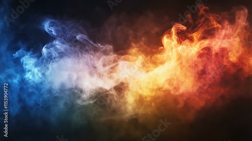 Colorful abstract smoke Graceful movements of neon smoke