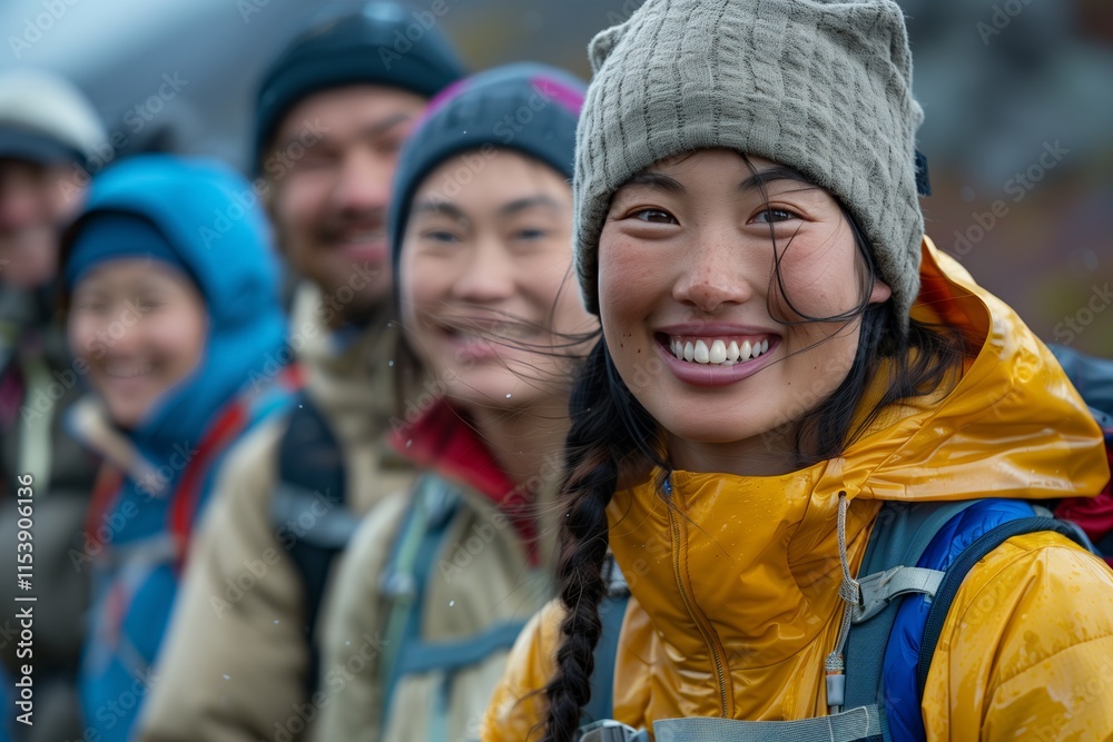 A joyful group of hikers enjoying nature, showcasing friendship and adventure amidst beautiful landscapes. A joyful group of hikers enjoying nature, showcasing friendship and adventure amidst beautiful landscapes.
