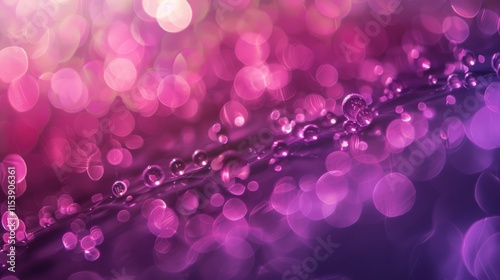 A vibrant abstract background with purple and pink bokeh and water droplets.