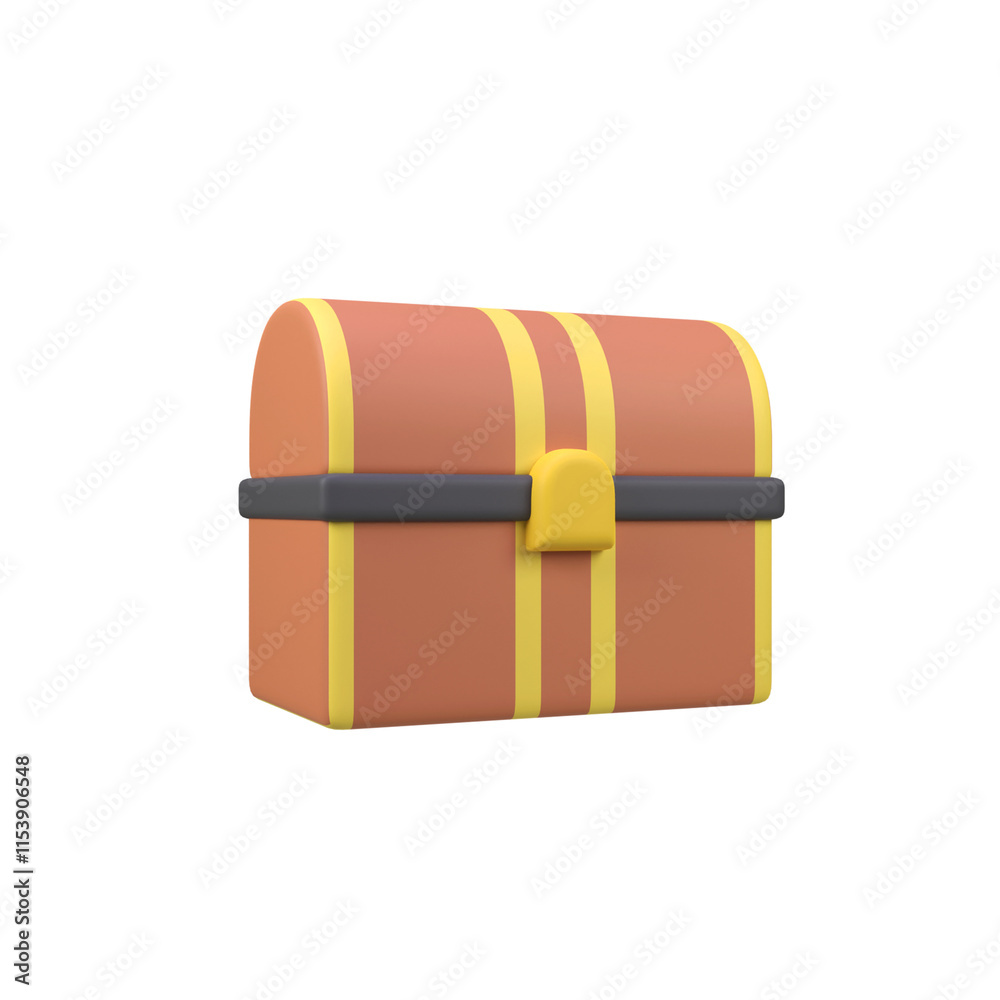Treasure box isolated 3d render icon illustration Treasure box isolated 3d render icon illustration