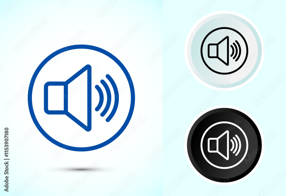 Volume Icon Design Illustration, Sound Icon For Apps and Websites Volume Icon Design Illustration, Sound Icon For Apps and Websites