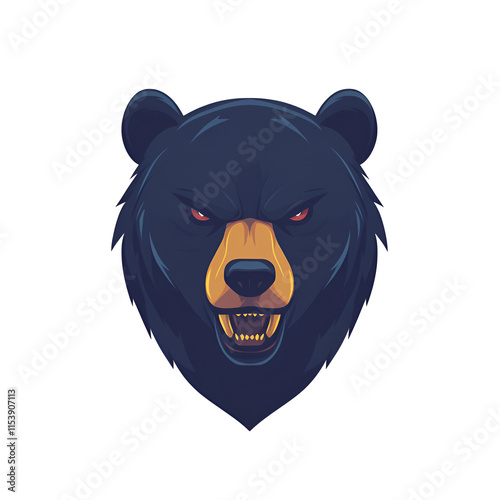 Aggressive Roaring Bear Heads logo photo