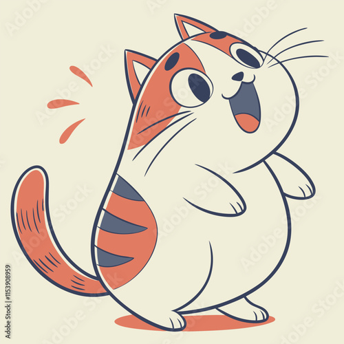 Cute Fat Cat Cartoon Water
 photo