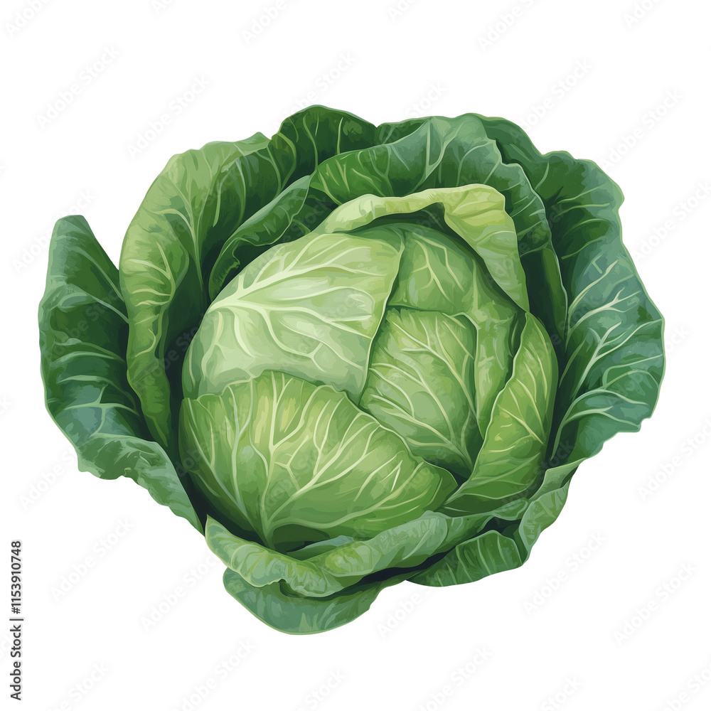 Fototapeta premium Realistic style cabbage