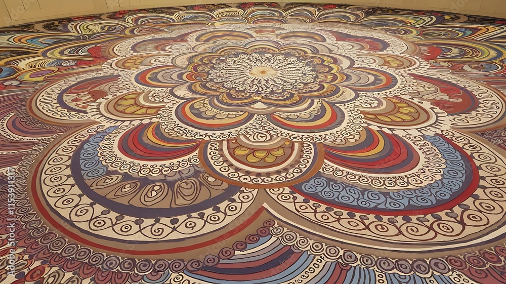Detailed Mosaic Design with Floral Patterns Detailed Mosaic Design with Floral Patterns