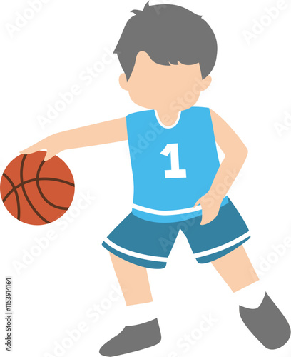 child playing basketball