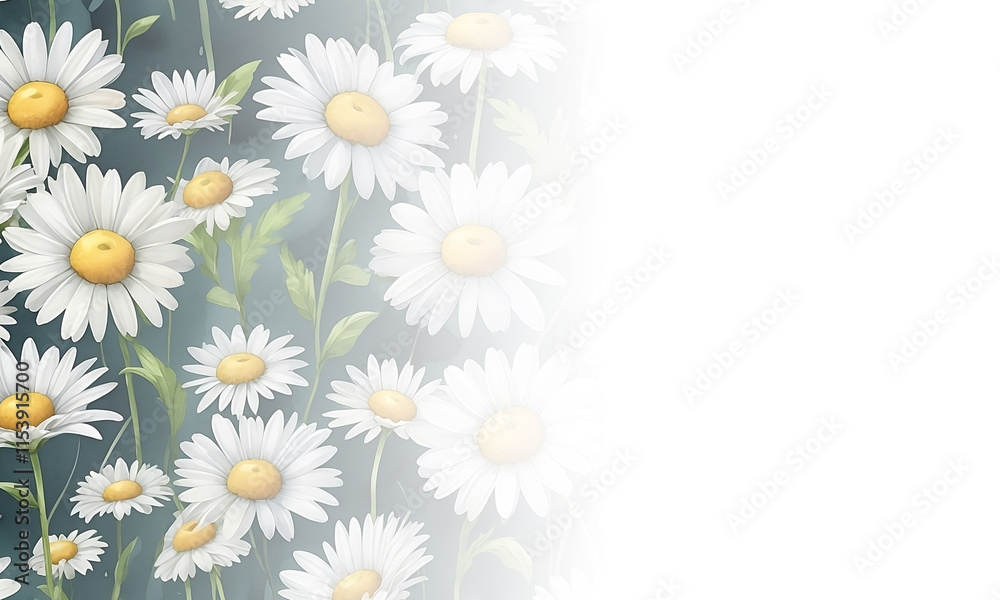 Fototapeta premium Cute flowers background with blank space for text