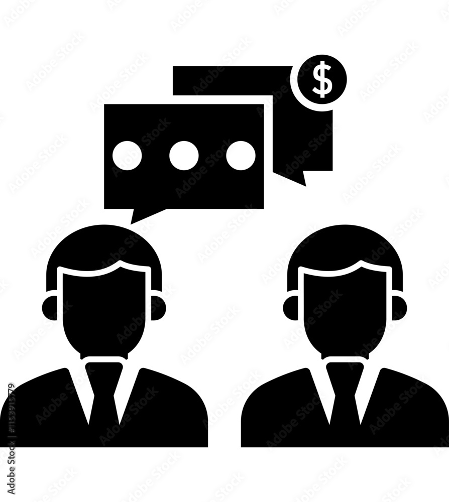 Business conversation, business dialogue, business meeting icon Business conversation, business dialogue, business meeting icon