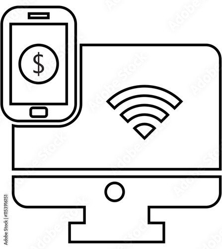 Digital banking, e-payments, internet banking icon
