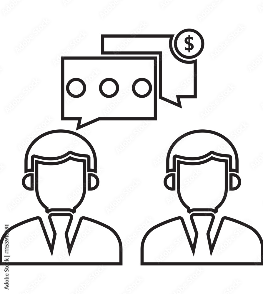 Business conversation, business dialogue, business meeting icon Business conversation, business dialogue, business meeting icon