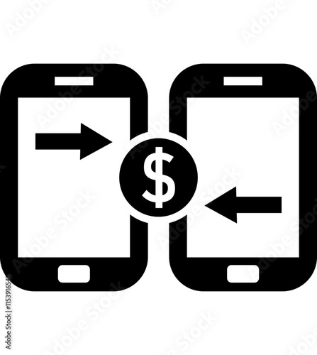 P2p payments, payments via mobile, peer to peer payments icon