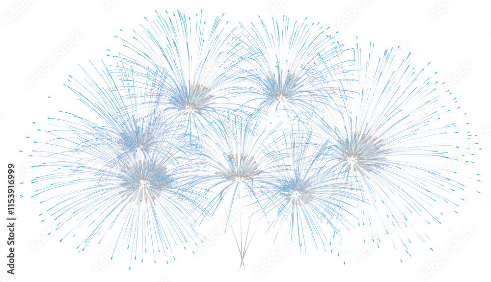 Obraz premium PNG Blue fireworks night celebration chandelier.