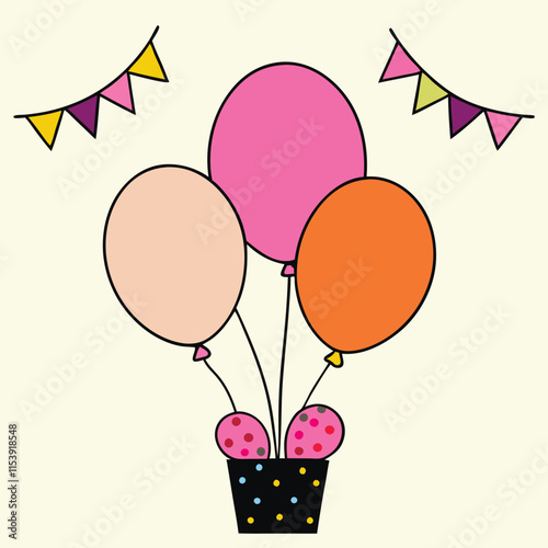 balloon isolated vector illustration cartoon style on background