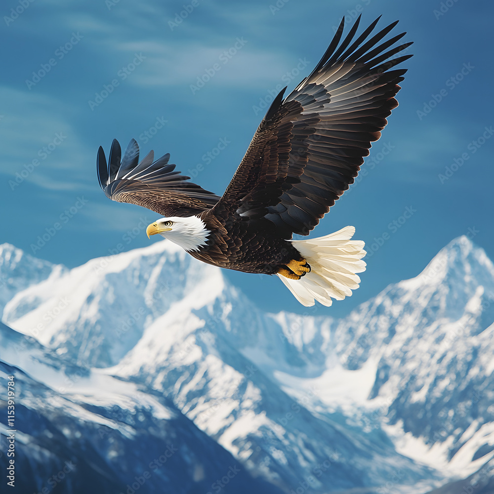 Obraz premium eagle in snowmountain