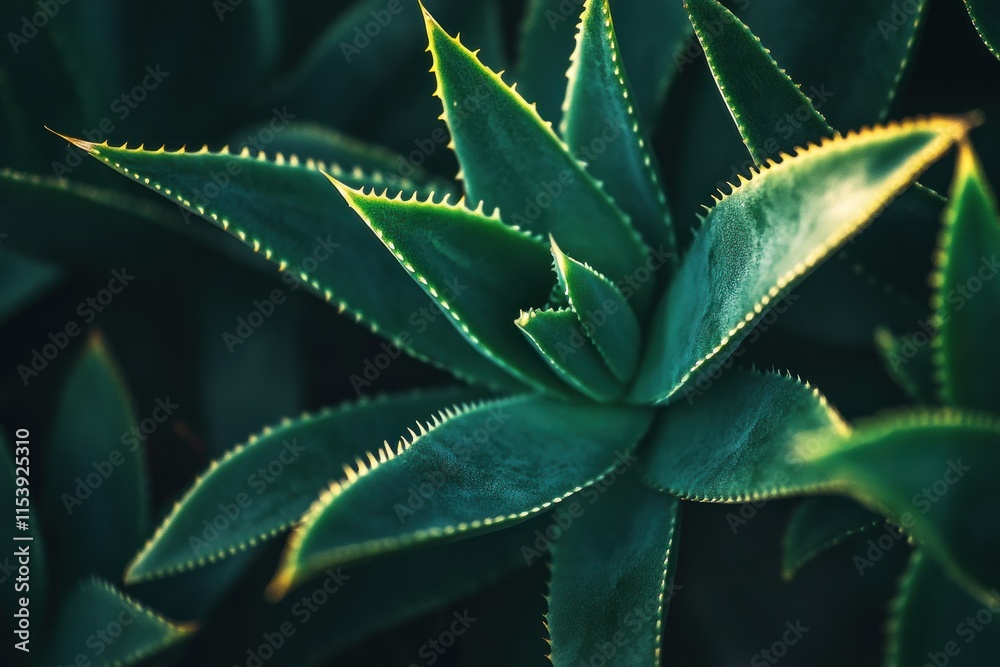 Close-Up View of Lush Green Succulent Plant Close-Up View of Lush Green Succulent Plant