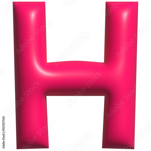 Initial letter H logo 3d