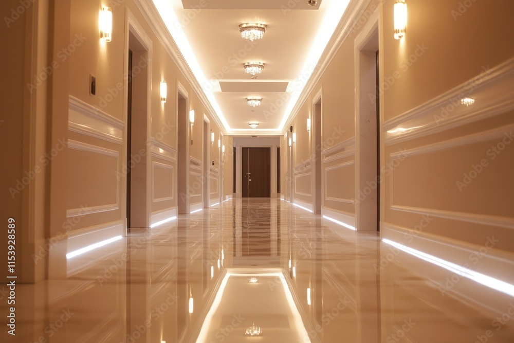 Elegant Modern Hallway with Stylish Lighting Elegant Modern Hallway with Stylish Lighting