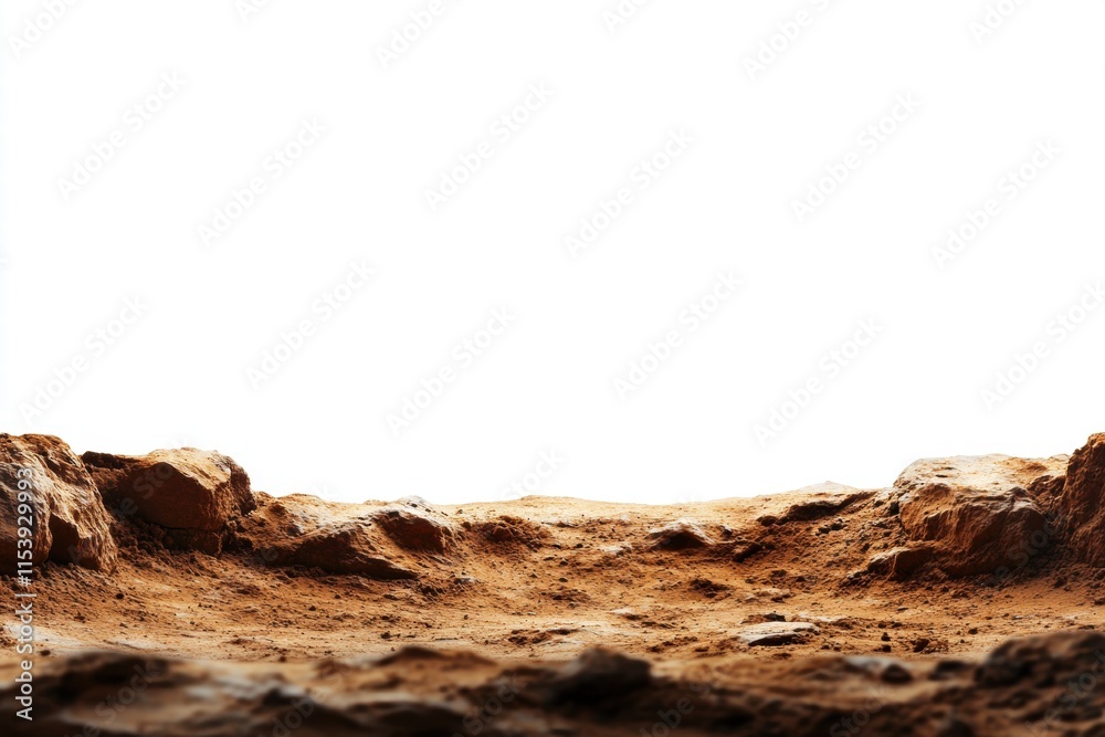 Brown Rocky Ground Texture, Isolated on White Brown Rocky Ground Texture, Isolated on White