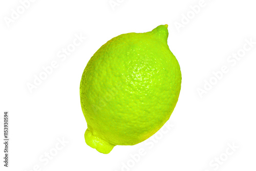 Green lime isolated on transparent white background 