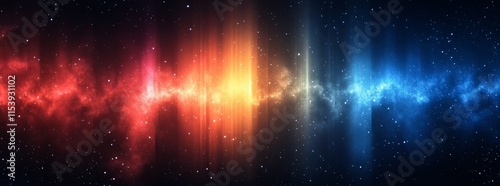 Cosmic Nebula  Red and Blue Space Background